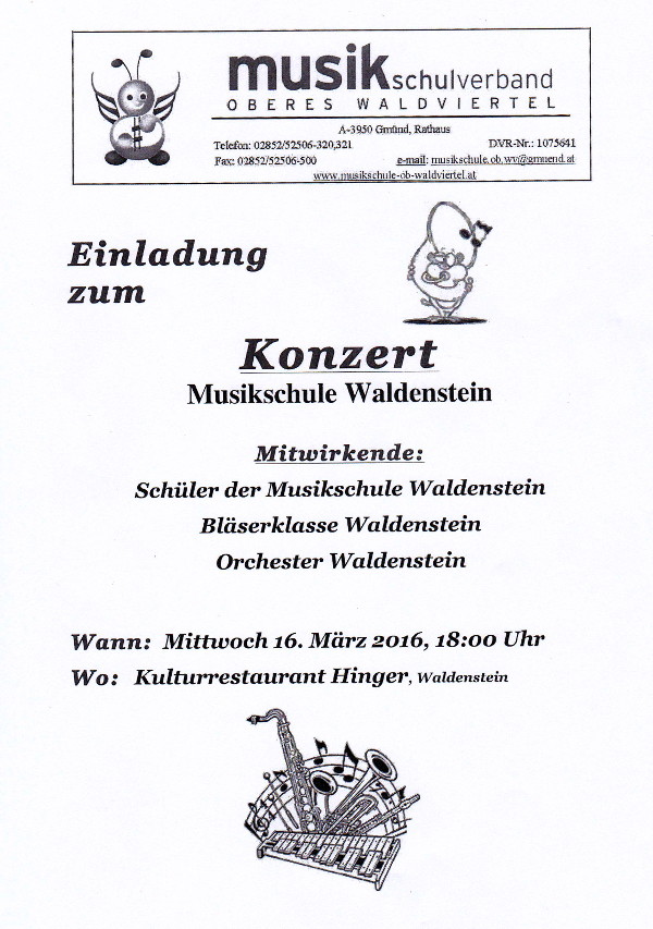 Konzert Musikschule Waldenstein